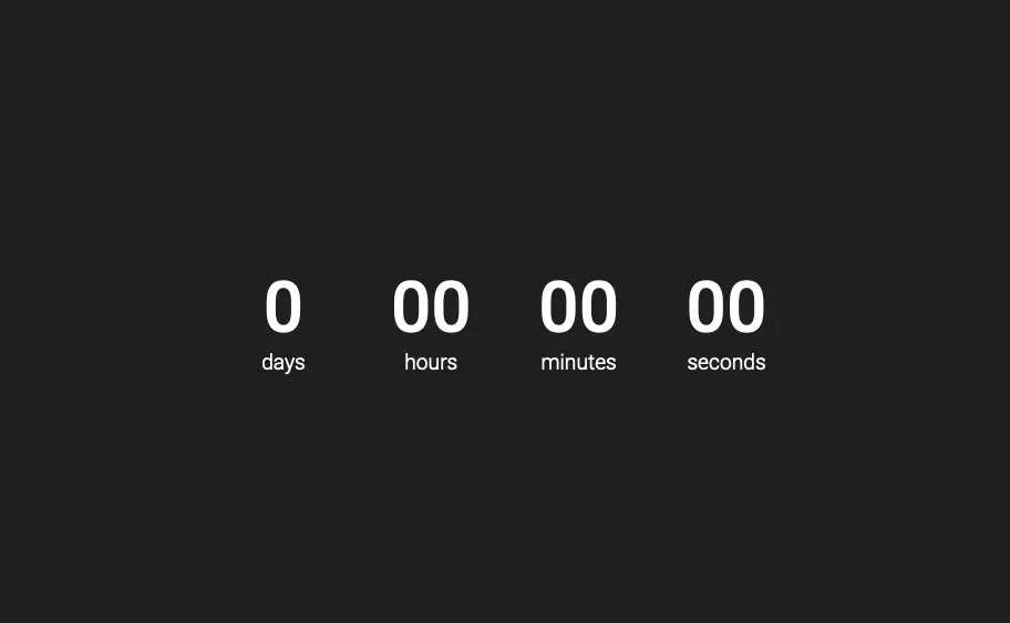 Countdown site with styling