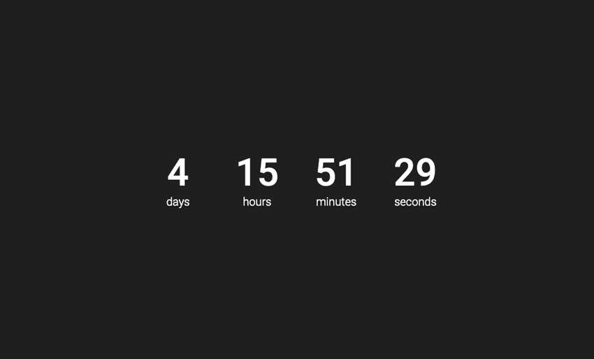 An animated gif showing the countdown in action. A little more than four days are remaining.